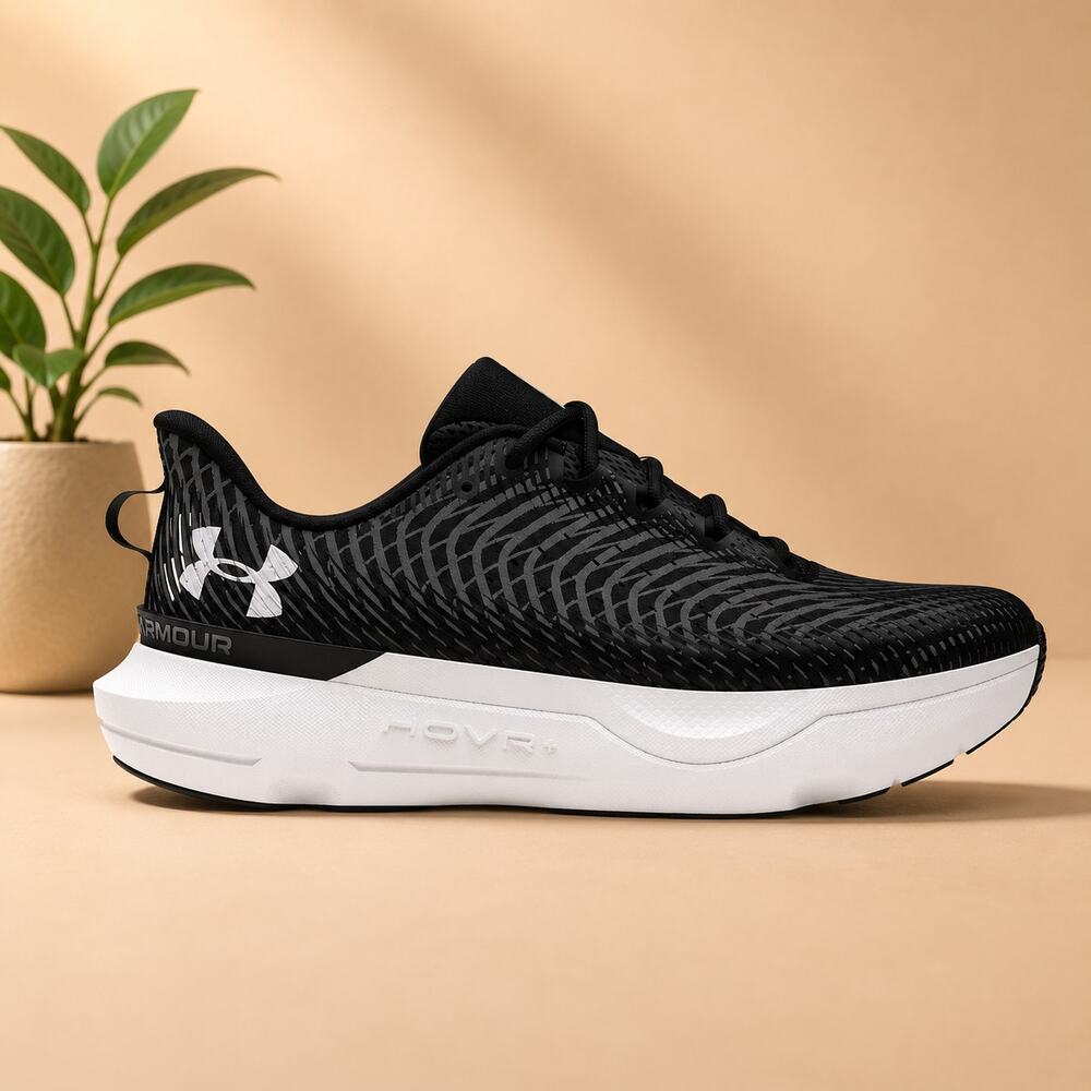 NWT Under Armour Women's Infinite 6, (001) Black/Castlerock/White, 12, US